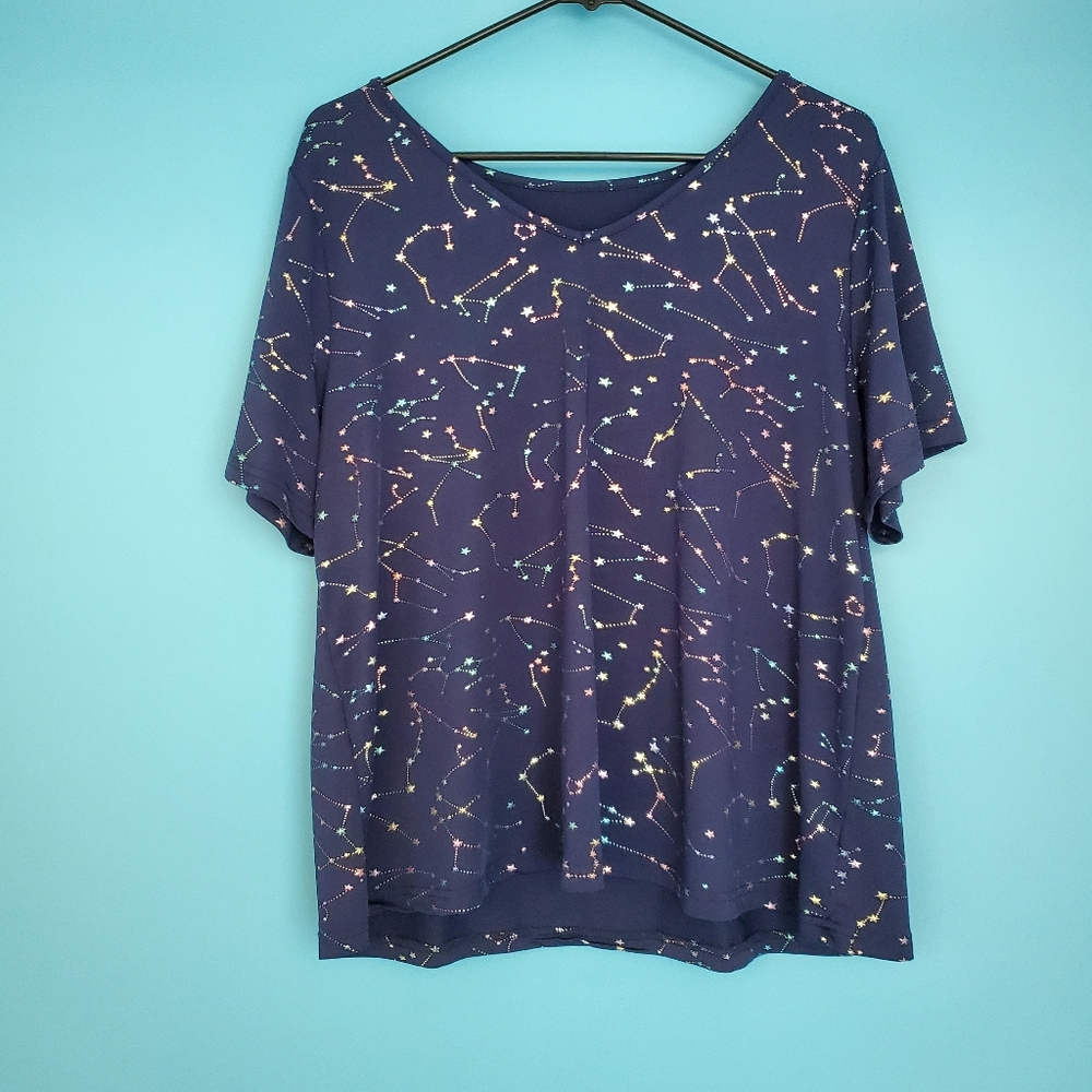 SHEIN Top Size 1X Blue Constellation